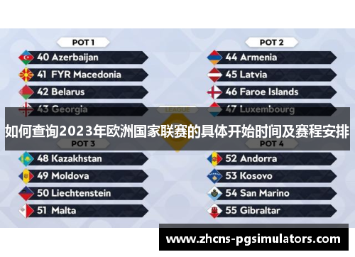 如何查询2023年欧洲国家联赛的具体开始时间及赛程安排